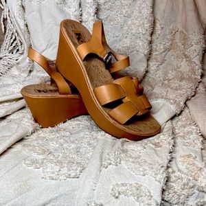 Kork-ease | Tan leather platform sandals
